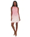 London Times A-line Linen-blend Dress In Gold