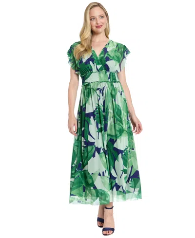 London Times Maxi Dress In Animal Print