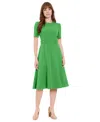 London Times Seamed Midi Dress In Kelly Green