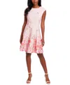 London Times Women's Scattered Floral-print Fit & Flare Dress In Pink,coral