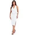 London Times Women's Side Bow Detail Dress In White