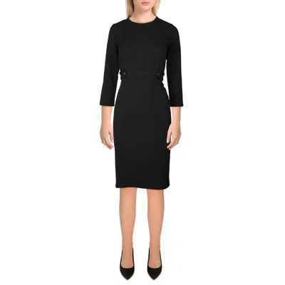 London Times Womens Panel Polyester Sheath Dress In Black
