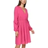 London Times Womens V-neck Crepe Shift Dress In Pink