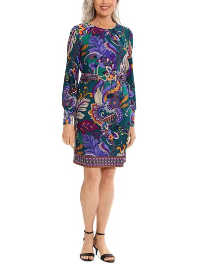 London Times Womens Work Mini Shift Dress In Multi