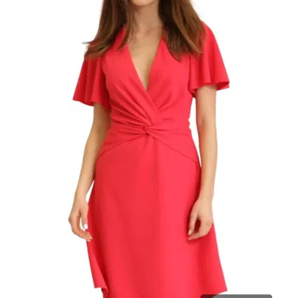 London Times Wrap Inspired Dress In Red