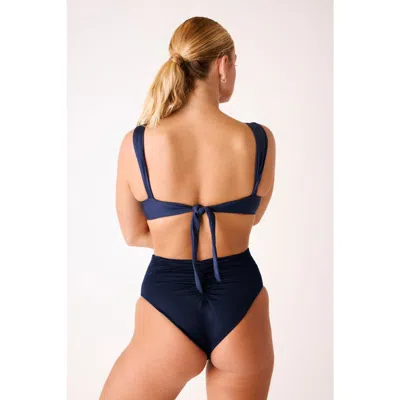 Londre Bodywear The High-waisted Scrunch Bottoms In Blue