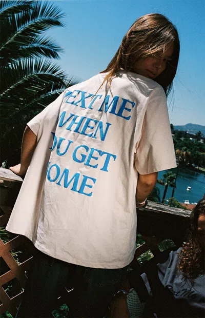 Lonely Ghost Women's Bone Text Me When You Get Home T-shirt In Brown