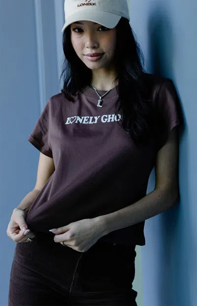 Lonely Ghost Women's Lonely Hearts Baby T-shirt In Brown In Blue