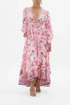 Long Button Front Dress Botanical Novella In Botanical Novella