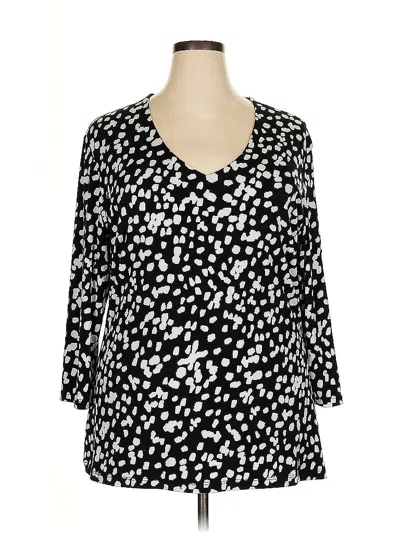 Pre-owned Long Elegant Legs 3/4 Sleeve Blouse In Black
