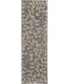 Long Street Looms Peace Pea03 Gray 2'3" X 7'3" Runner Rug