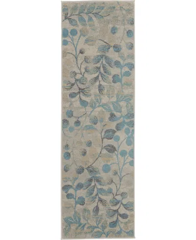 Long Street Looms Peace Pea03 Ivory 2'3" X 7'3" Runner Rug