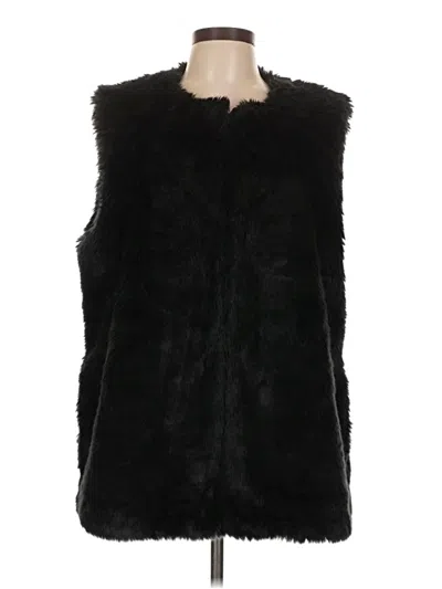 Pre-owned Long Tall Sally Faux Fur Vest In Black
