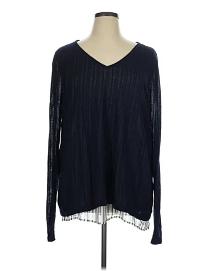 Pre-owned Long Tall Sally Long Sleeve Top Blue V-neck Tops
