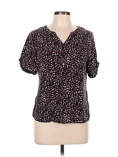 Pre-owned Long Tall Sally Short Sleeve Blouse In Black