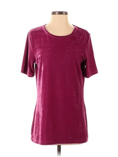 Pre-owned Long Tall Sally Short Sleeve Top Burgundy Crew Neck Tops