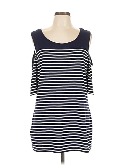Pre-owned Long Tall Sally Sleeveless Top Blue Cold Shoulder Neckline Tops