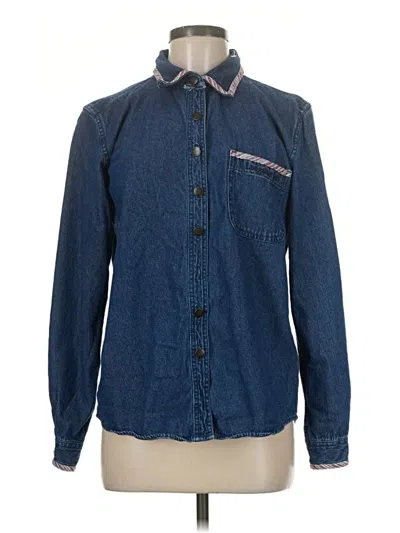 Pre-owned Longaberger Homestead Long Sleeve Button Down Shirt In Blue