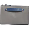 Longchamp 3d Bifold Leather Tech Case In Grey/blue
