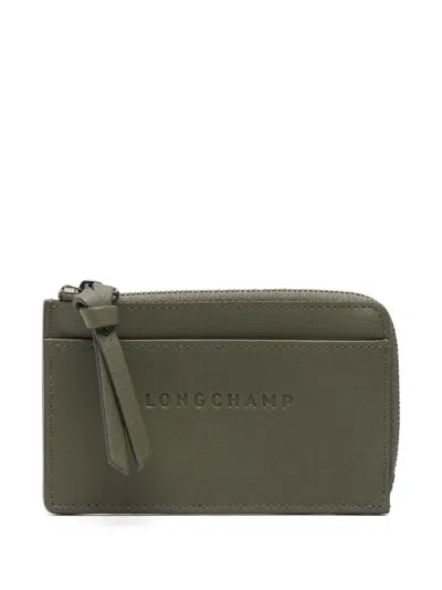 Longchamp 3d Leather Cardholder In Green