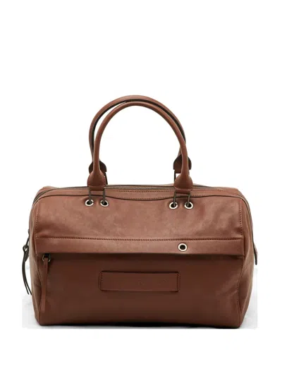 Pre-owned Longchamp 3d Leather Tote Bag In Brown