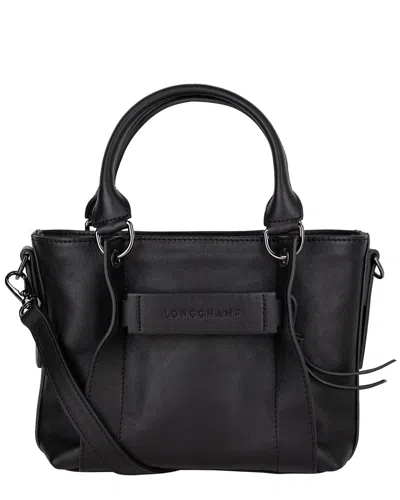 Longchamp 3d Small Leather Handbag In Black