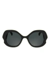 Longchamp 52mm Oval Sunglasses In Black