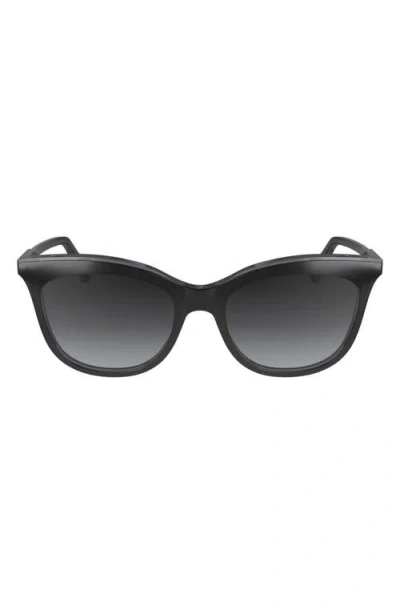 Longchamp 53mm Gradient Cat Eye Sunglasses In Black/grey