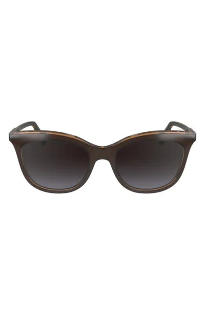 Longchamp 53mm Gradient Cat Eye Sunglasses In Brown/grey