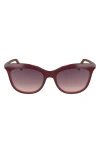 Longchamp 53mm Gradient Cat Eye Sunglasses In Dark Rose/peach