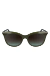 Longchamp 53mm Gradient Cat Eye Sunglasses In Olive/azure