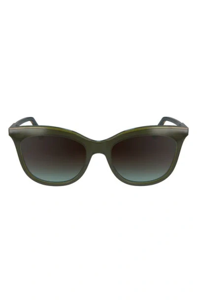 Longchamp 53mm Gradient Cat Eye Sunglasses In Olive/azure