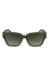 Longchamp 53mm Gradient Modified Rectangular Sunglasses In Green