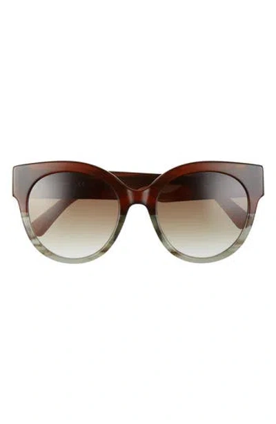 Longchamp 53mm Gradient Round Sunglasses In Brown/sage/khaki Gradient