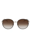 Longchamp 53mm Gradient Round Sunglasses In Gold/black