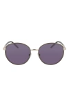 Longchamp 53mm Gradient Round Sunglasses In Gold/khaki