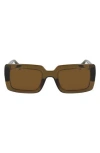 Longchamp 53mm Rectangular Sunglasses In Brown
