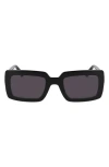 Longchamp 53mm Rectangular Sunglasses In Metallic