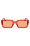 Longchamp 53mm Rectangular Sunglasses In Orange