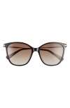 Longchamp 54mm Gradient Cat Eye Sunglasses In Black/khaki Gradient