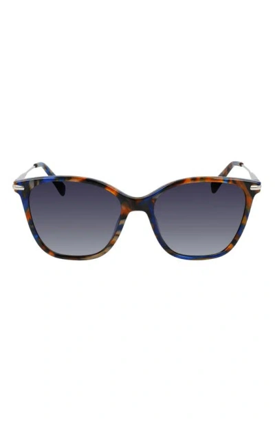 Longchamp 54mm Gradient Cat Eye Sunglasses In Pearly Blue Havana