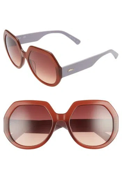 Longchamp 55mm Gradient Geometric Sunglasses In Pink
