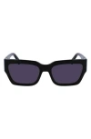 Longchamp 55mm Rectangular Sunglasses In Black