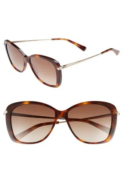 Longchamp 56mm Gradient Lens Butterfly Sunglasses In Brown