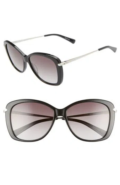 Longchamp 56mm Gradient Lens Butterfly Sunglasses In Black