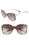 Longchamp 56mm Gradient Lens Butterfly Sunglasses In Marble Brown/azure