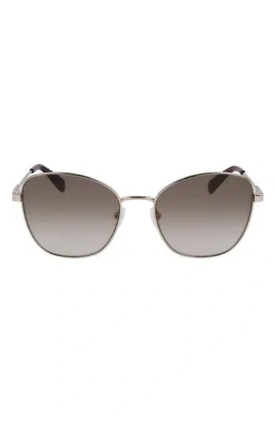 Longchamp 56mm Heritage Butterfly Sunglasses In Gray