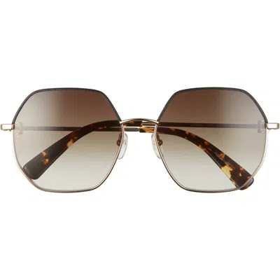 Longchamp 58mm Gradient Geometric Sunglasses In Gold/green