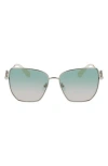 Longchamp 58mm Gradient Rectangular Sunglasses In Green