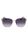 Longchamp 58mm Gradient Rectangular Sunglasses In Brown